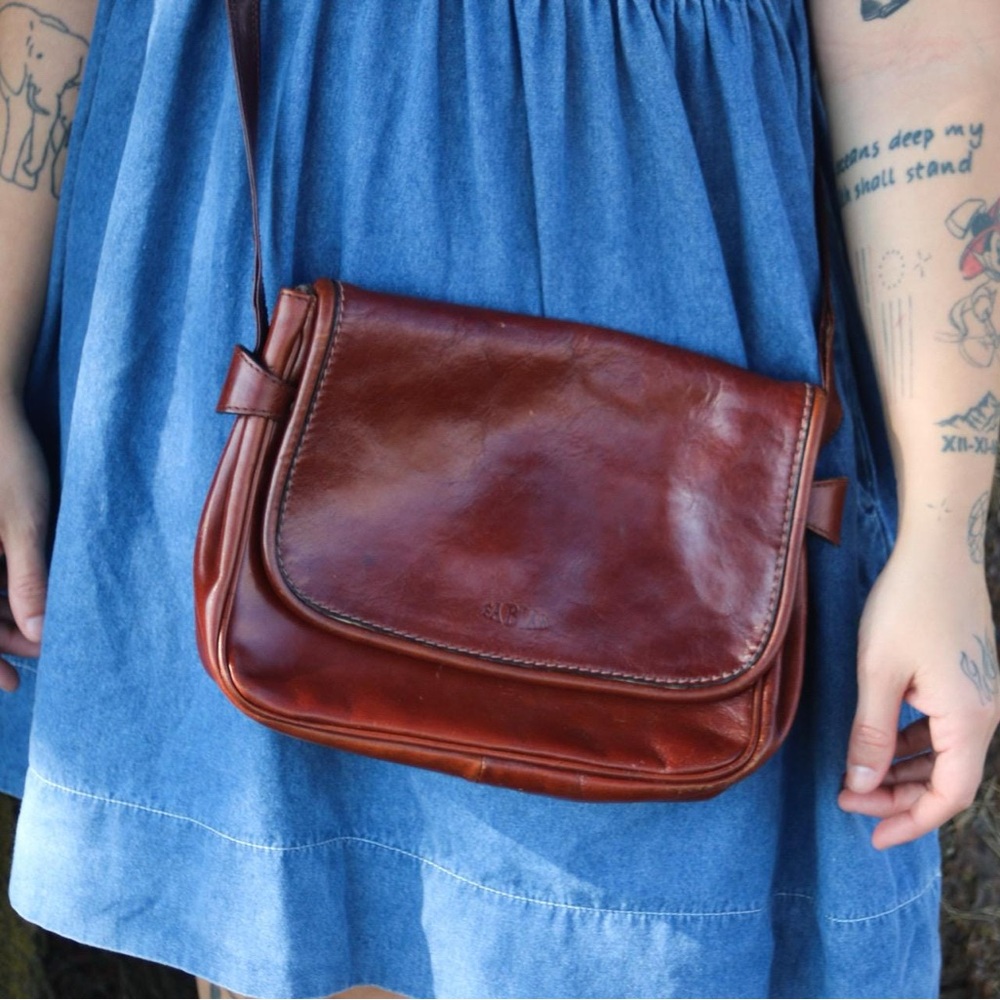 Fabian Leather Crossbody Bag – Vintage Brown Saddle Bag – Women’s Shoulder Purse